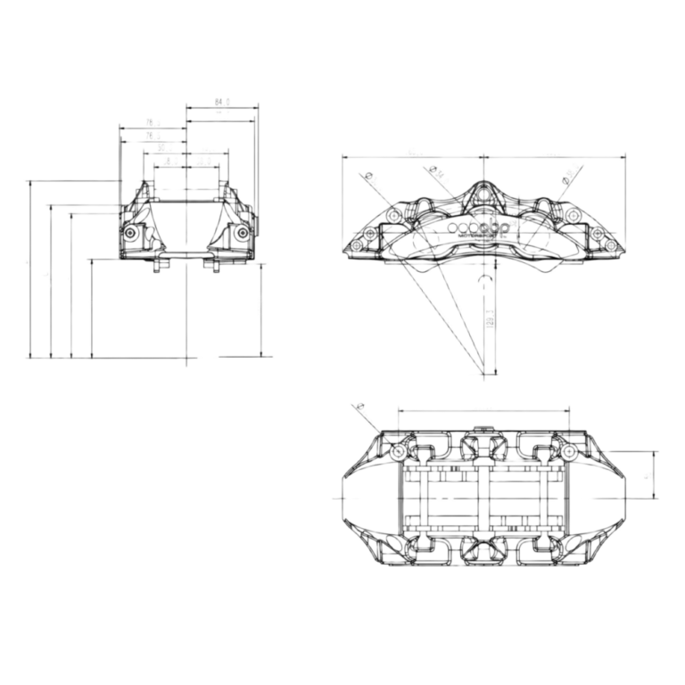 OBP Racing Street Series 6 Pot Brake Callipers (Pair) - 01