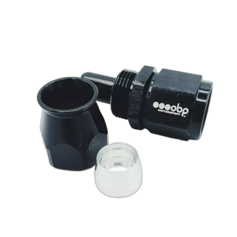 OBP Straight PTFE Fuel Hose End Fitting - Black 03
