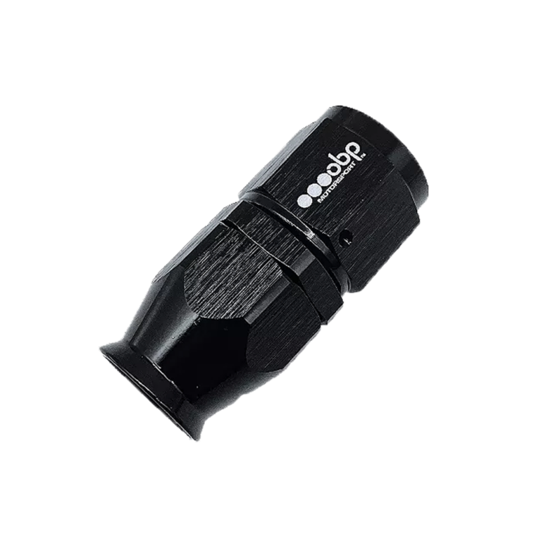 OBP Straight PTFE Fuel Hose End Fitting - Black