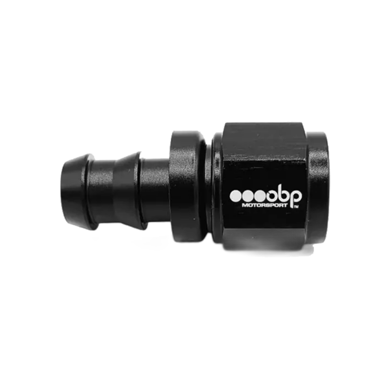 OBP Straight Push Lock Fuel Hose End Fitting - Black 03