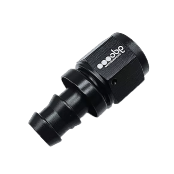 OBP Straight Push Lock Fuel Hose End Fitting - Black