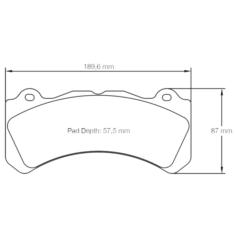 Pagid RSL Racing Brake Pads - Shape 8062 - Dimensions