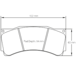 Pagid RST Racing Brake Pads Dimensions - Shape 1904