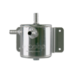 0.5 Litre Bulkhead Mount Baffled Oil Catch Tank (Round) - Silver