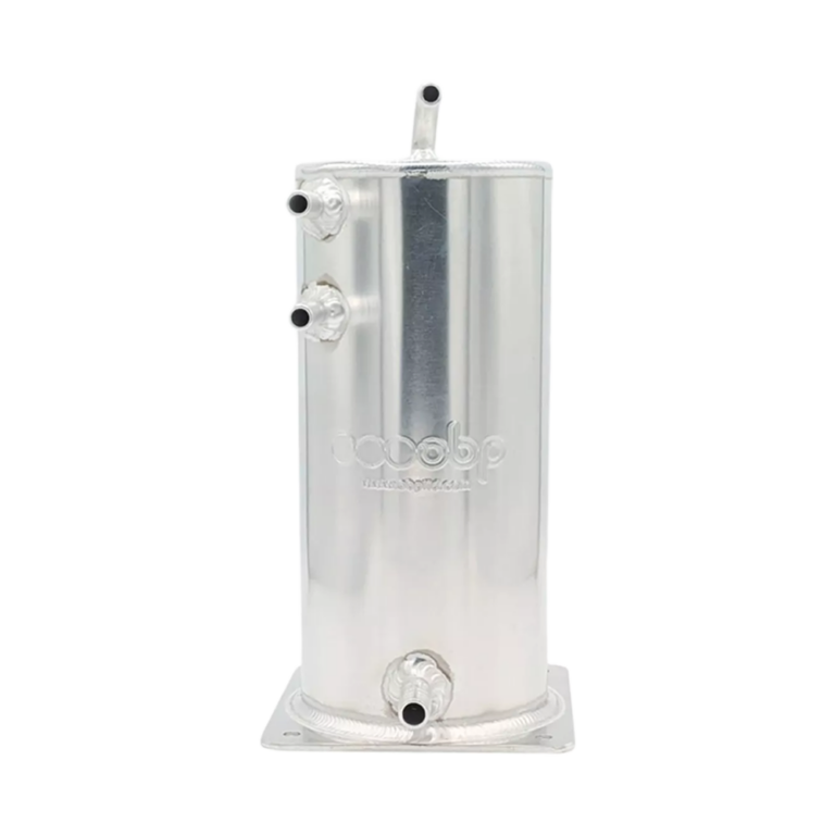 A026 - OBP Aluminium Lightweight 1.5 Litre Fuel Swirl Pot - Base Mounted - Push On - Silver