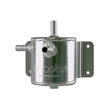 OBP 0.5 Litre Bulkhead Mount Oil Catch Tank (Round) - Silver