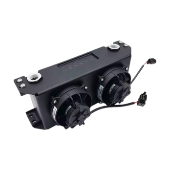 OBP 16 Row Cooler Bracket for Double SPAL Fans - Double - Black