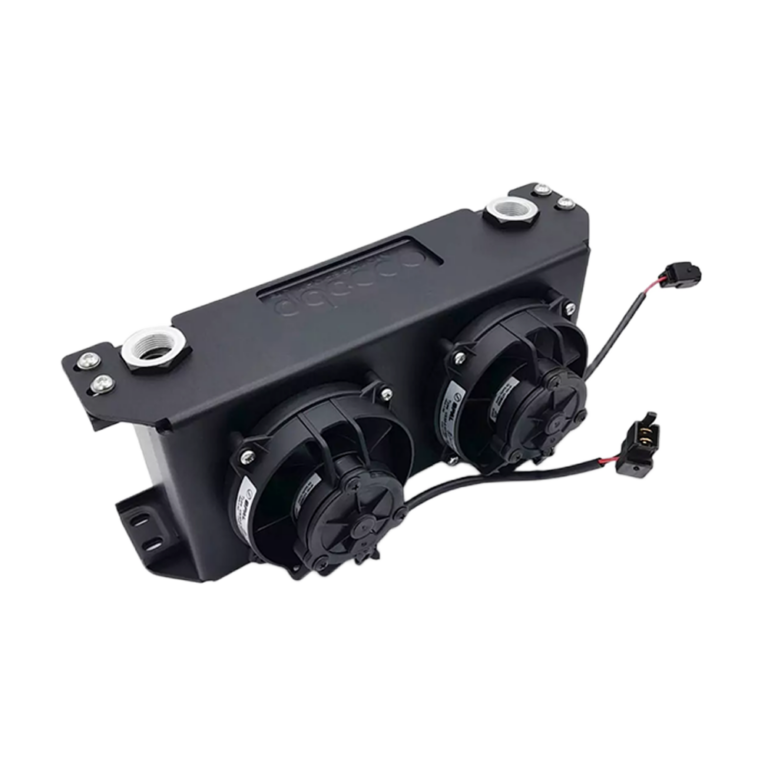 OBP 19 Row Cooler Bracket for Double SPAL Fans - Double - Black