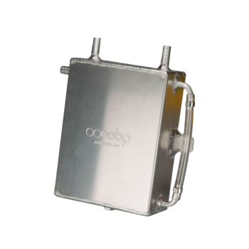 OBP 2 Litre Bulkhead Mount Baffled Oil Catch Tank (Square) - Silver