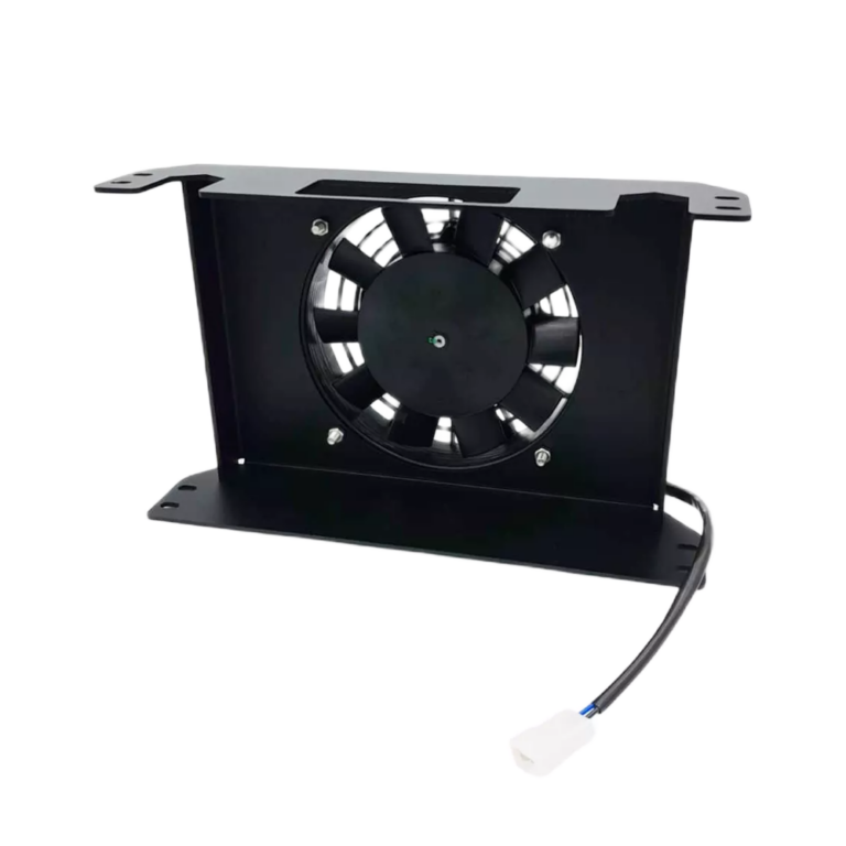 OBP 25 Row Cooler Bracket for Single SPAL Fans - Black 02