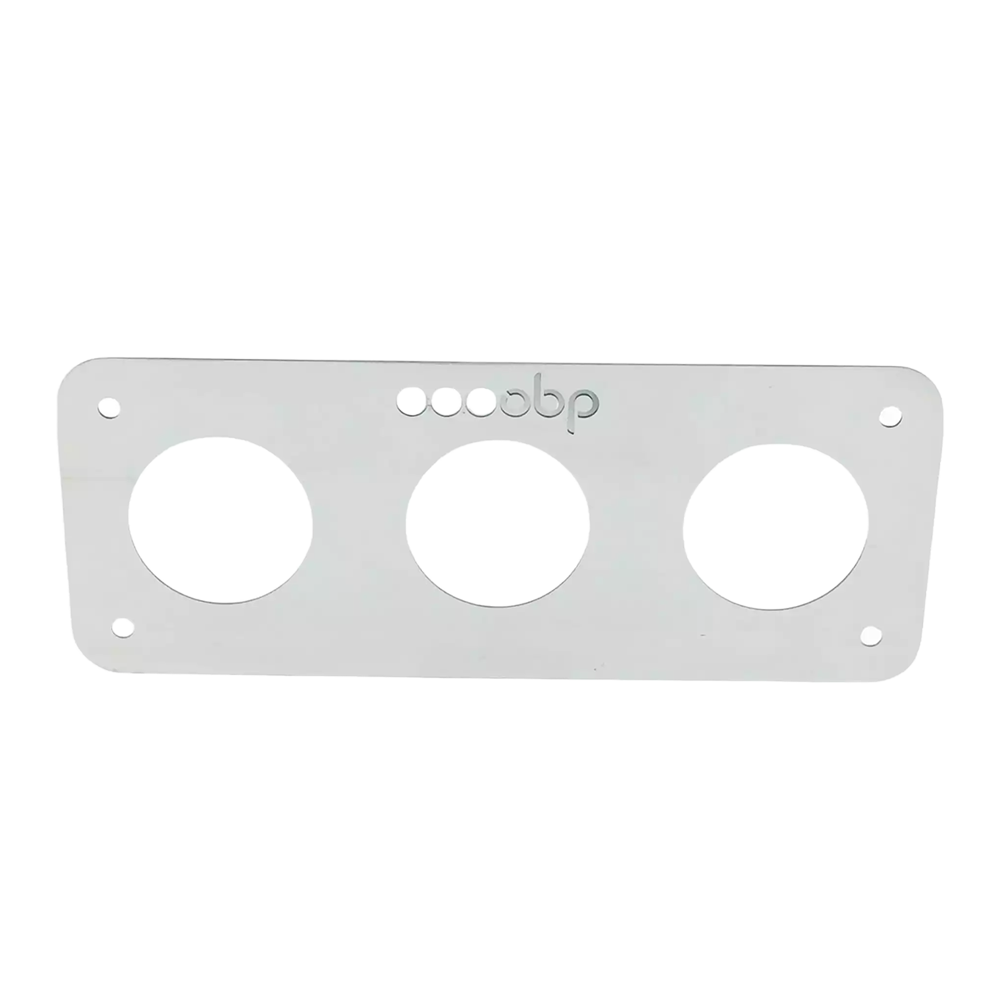 OBP 52mm Instrument Gauge Mounting Plate - Triple - Mirror Finish Chrome