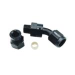 OBP AN6 Female Hardline 45 Degree Hose End Connector - Black 02