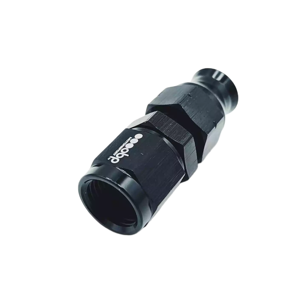OBP AN6 Female Hardline Straight Hose End Connector - Black 02