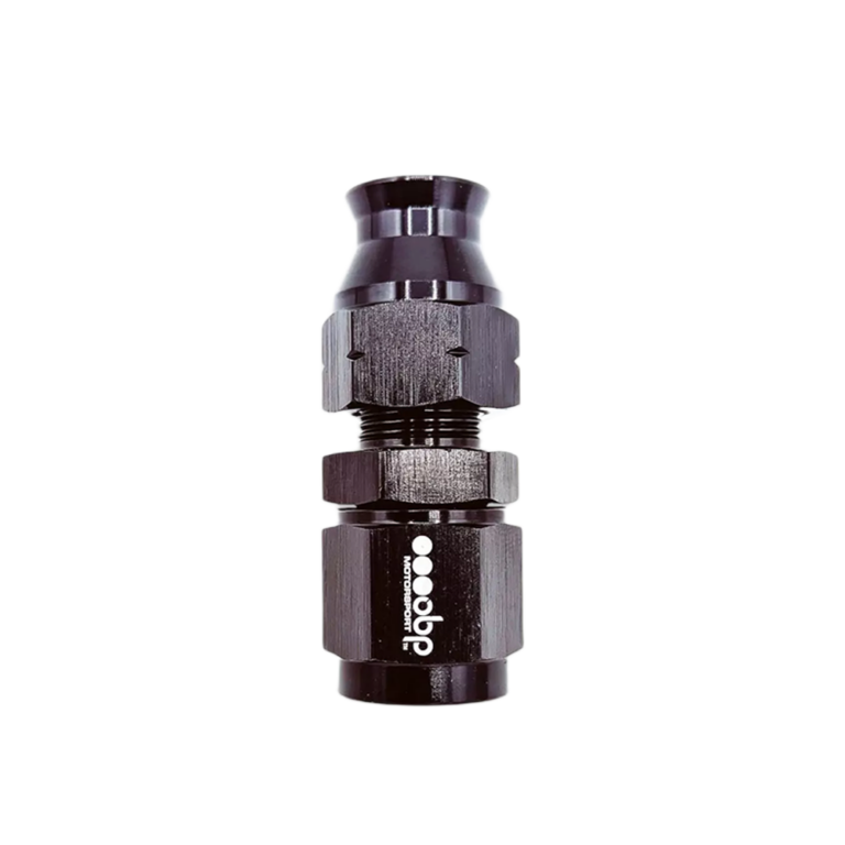 OBP AN6 Female Hardline Straight Hose End Connector - Black