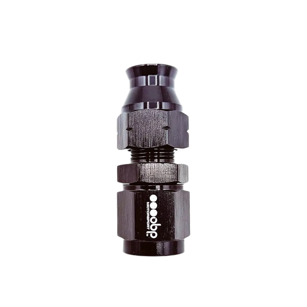 OBP AN6 Female Hardline Straight Hose End Connector - Black
