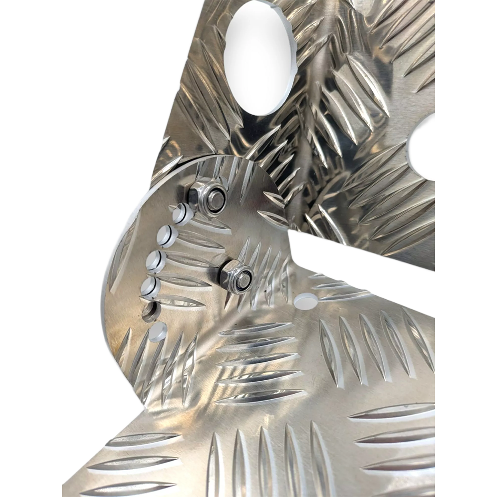 OBP Adjustable Rally Co-Driver - Navigator Alloy Foot Rest - Silver 02