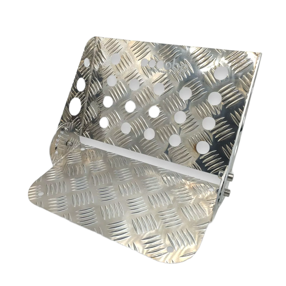 OBP Adjustable Rally Co-Driver - Navigator Alloy Foot Rest - Silver