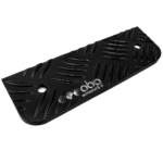 OBP Alloy Drivers Clutch Flat Foot Rest - 3mm Aluminium Chequer Plate - Black 1