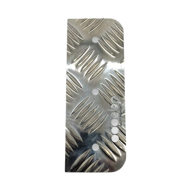 OBP Alloy Drivers Clutch Flat Foot Rest - 3mm Aluminium Chequer Plate - Silver 02