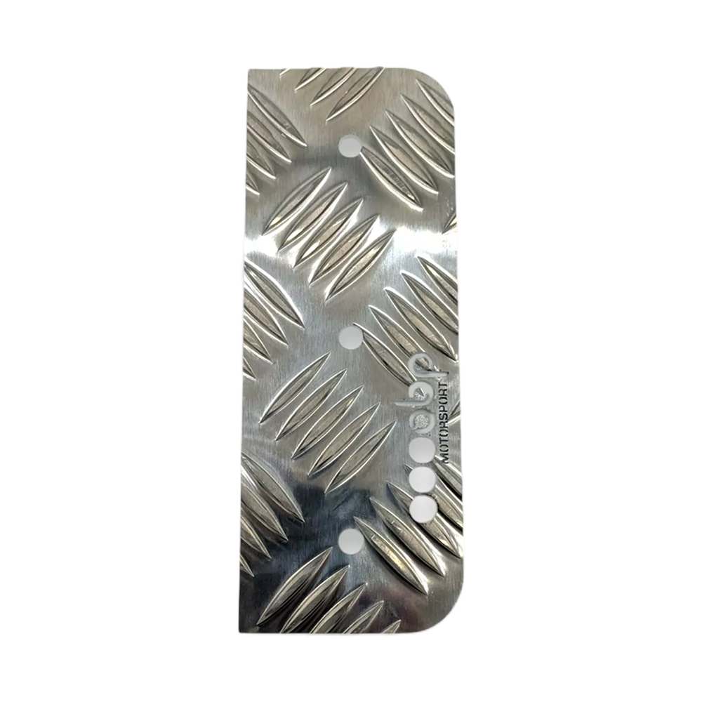 OBP Alloy Drivers Clutch Flat Foot Rest - 3mm Aluminium Chequer Plate - Silver 02