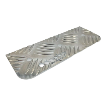 OBP Alloy Drivers Clutch Flat Foot Rest - 3mm Aluminium Chequer Plate - Silver