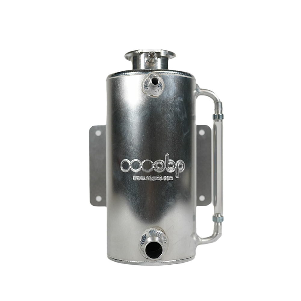 OBP Alloy Header Tank with Sight Tube (Vertical) - Silver
