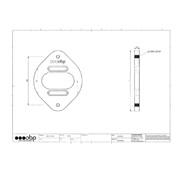 OBP Alloy Spherical Bearing Suspension Top Mounts - Diagram
