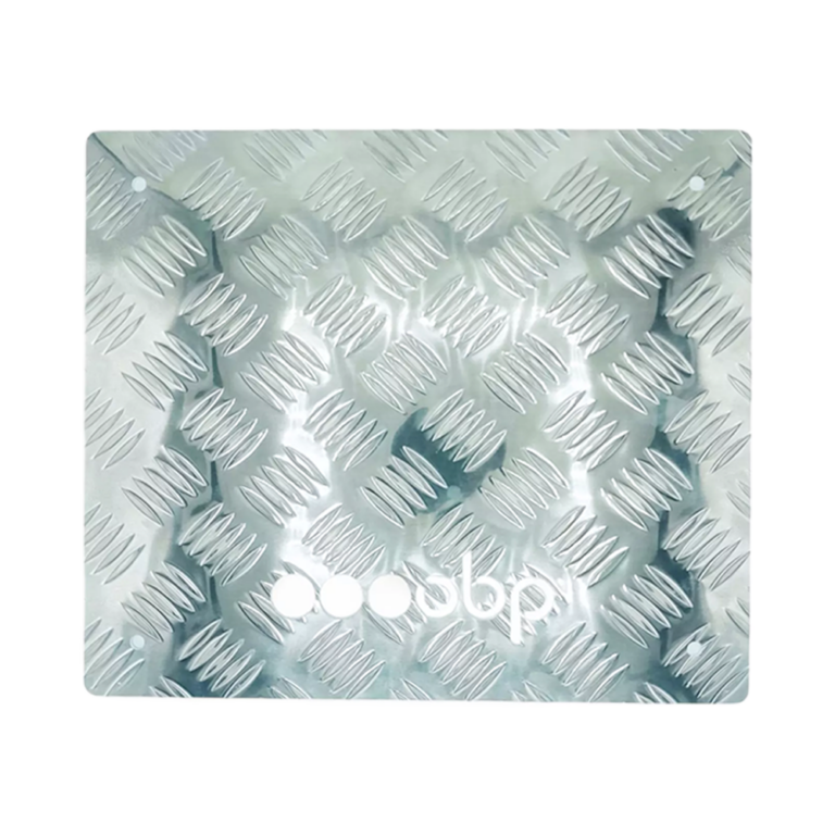 OBP Aluminium Chequer Plate Multi Purpose Flat Foot Plate - Silver
