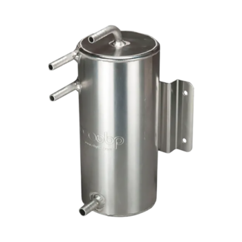 OBP Aluminium Lightweight 1.5 Litre Fuel Swirl Pot - Bulkhead Mounted - Push On Fittings - Silver OBPA028