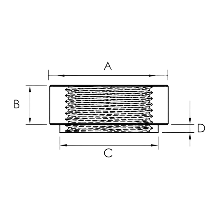 OBP Aluminium Metric Stainless Steel Female Fitting - Diagram