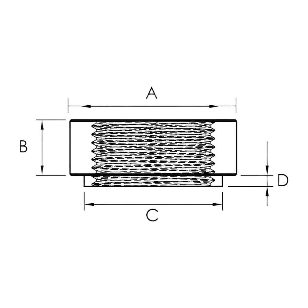 OBP Aluminium Metric Stainless Steel Female Fitting - Diagram