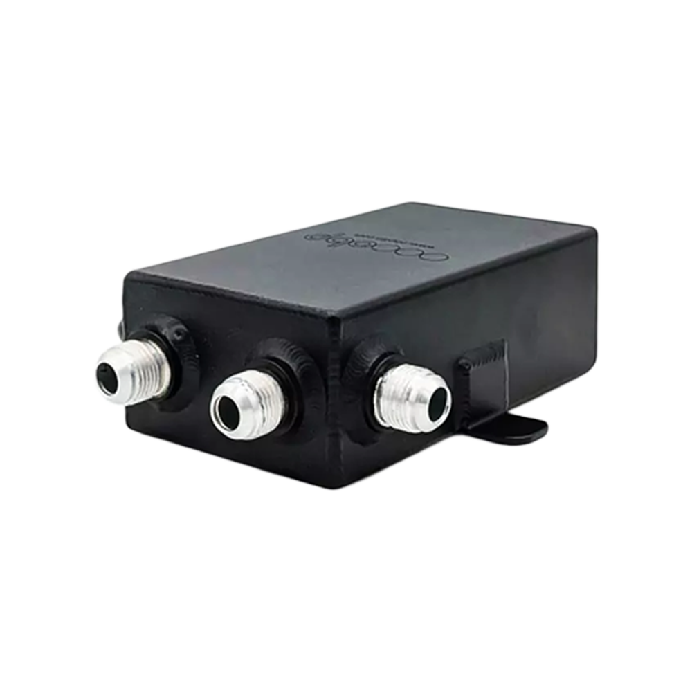OBP Bulkhead Mount with JIC Fittings Oil Catch Tank (Square) - Black - Dark Matter 02