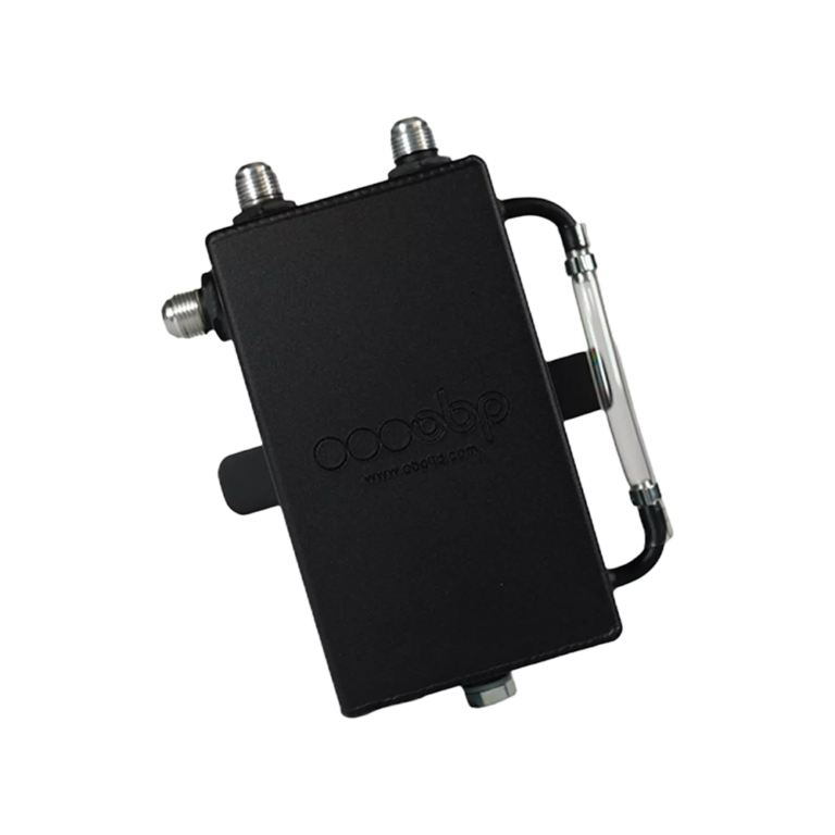 OBP Bulkhead Mount with JIC Fittings Oil Catch Tank (Square) - Black - Dark Matter