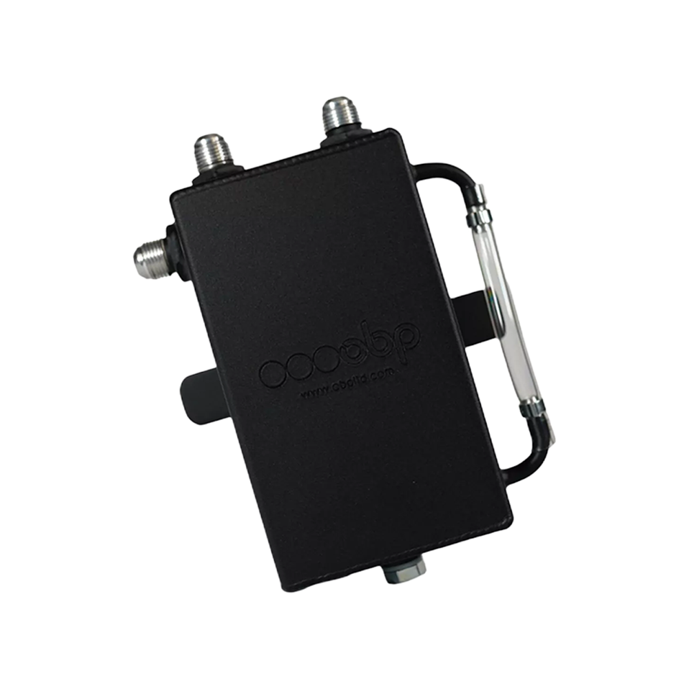 OBP Bulkhead Mount with JIC Fittings Oil Catch Tank (Square) - Black - Dark Matter