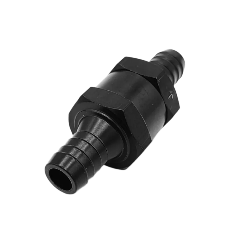 OBP Lightweight One-Way Check Valve – 10mm Barb Fittings - Black 02
