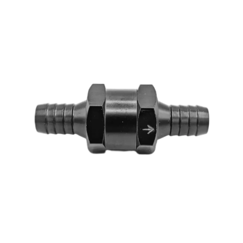 OBP Lightweight One-Way Check Valve – 10mm Barb Fittings - Black