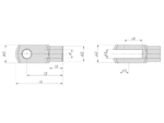 OBP M6 Thread Fork Clevis - Diagram