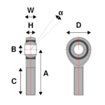 OBP Metric Left and Right Hand – Thread Rose Joints - Diagram