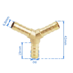 OBP-OEC-13 - OBP Brass Coupling 8mm OD Y-Piece Connector 02