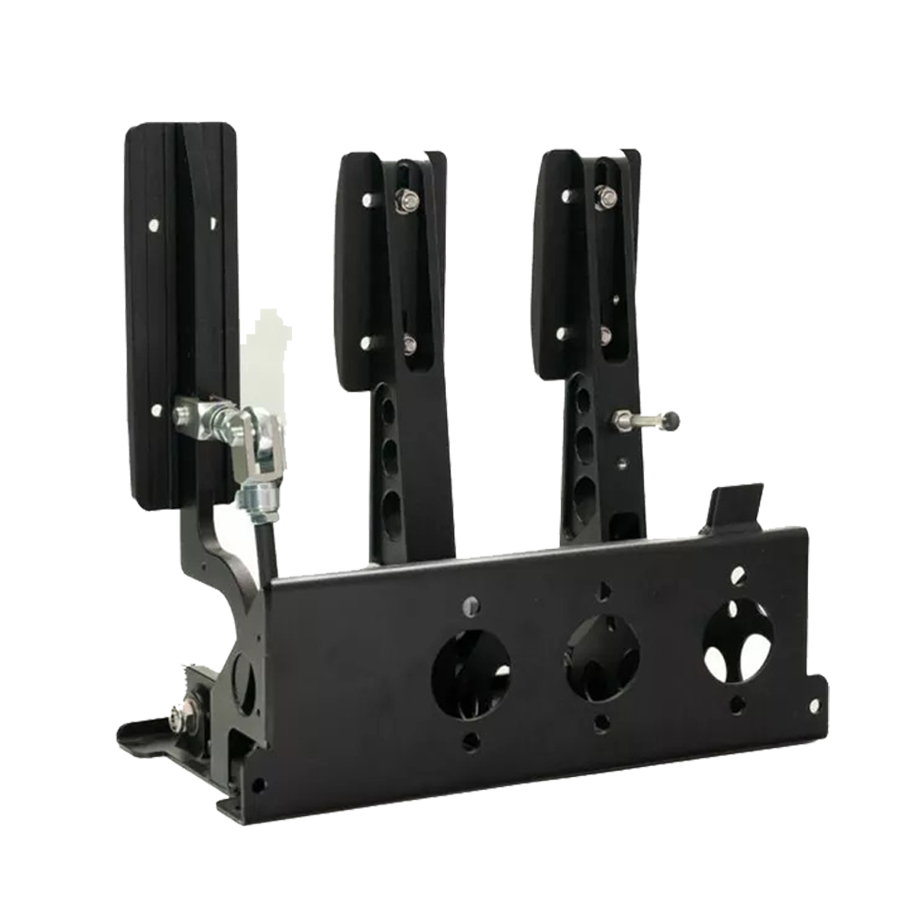 OBP Pro-Race V2 Floor Mounted Bulkhead Fit 3 Pedal System - Black 02
