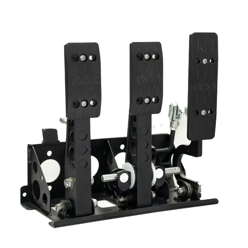 OBP Pro-Race V2 Floor Mounted Bulkhead Fit 3 Pedal System - Black