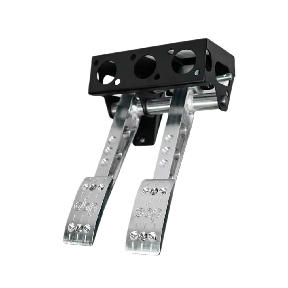 OBP Pro-Race V2 Top Mount - Underslung Cockpit Fit 2 Pedal System (Brake & Clutch) - Silver - OBP0161PRTC