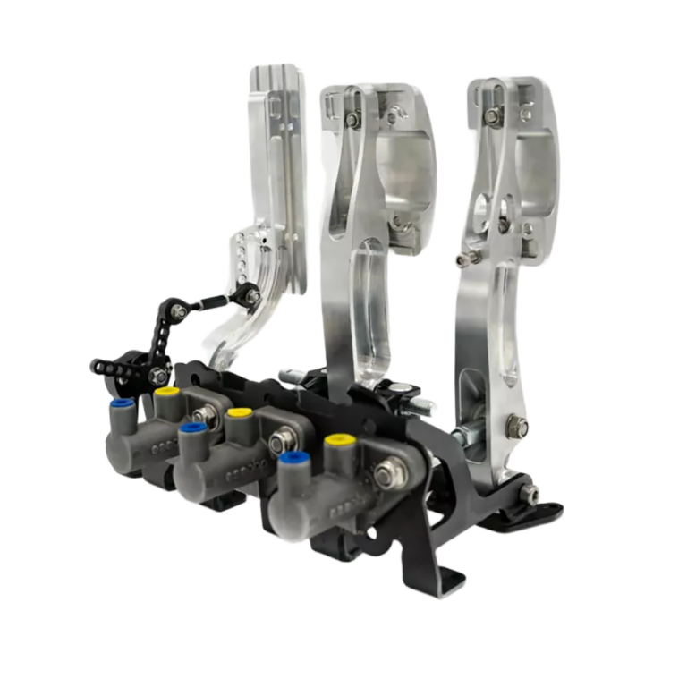 OBP Racing Series Floor Mounted Bulkhead Fit Pedal System - Silver 03