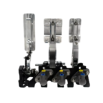 OBP Racing Series Floor Mounted Bulkhead Fit Pedal System - Silver 04