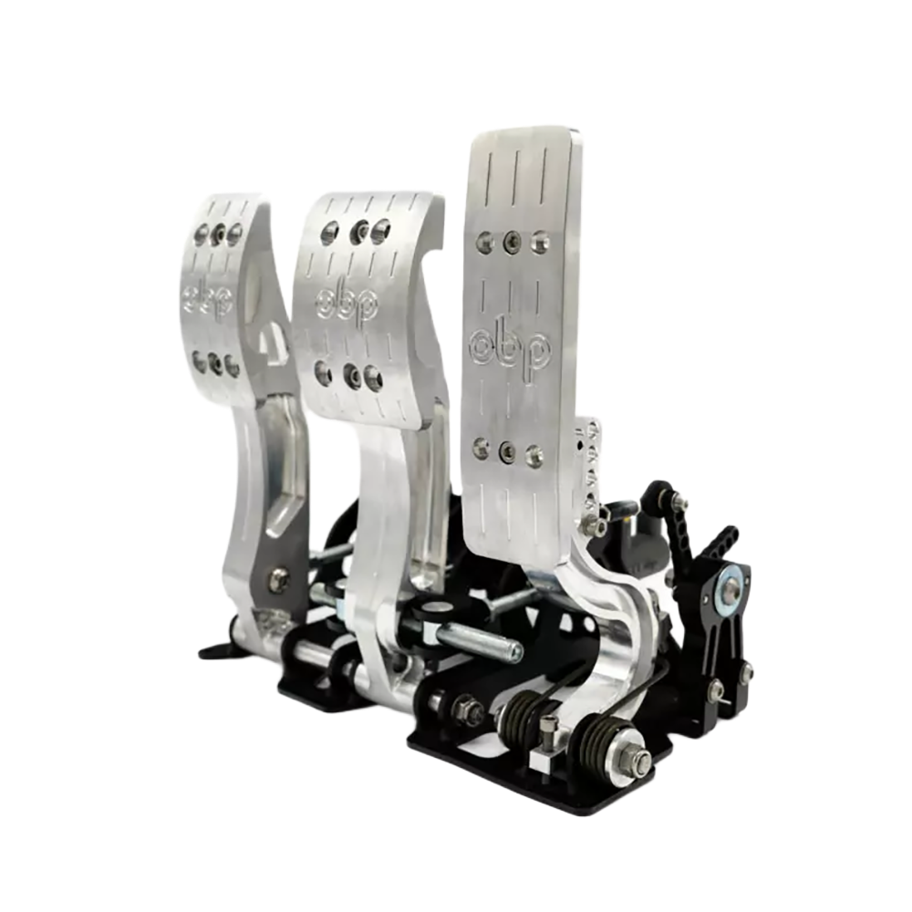 OBP Racing Series Floor Mounted Bulkhead Fit Pedal System - Silver