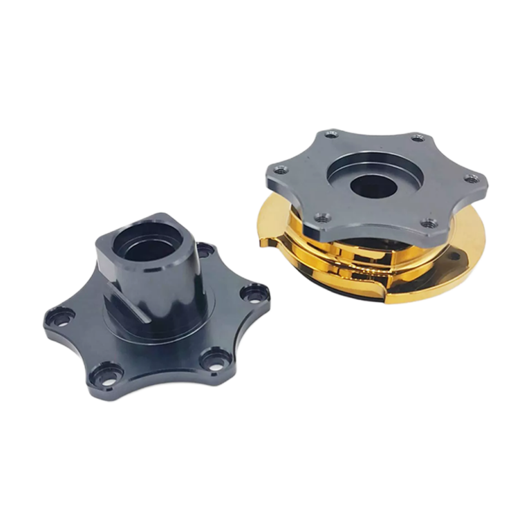 OBP Steering Wheel Quick Release Hub with D Lock System - Black - Gold 02