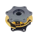 OBP Steering Wheel Quick Release Hub with D Lock System - Black - Gold