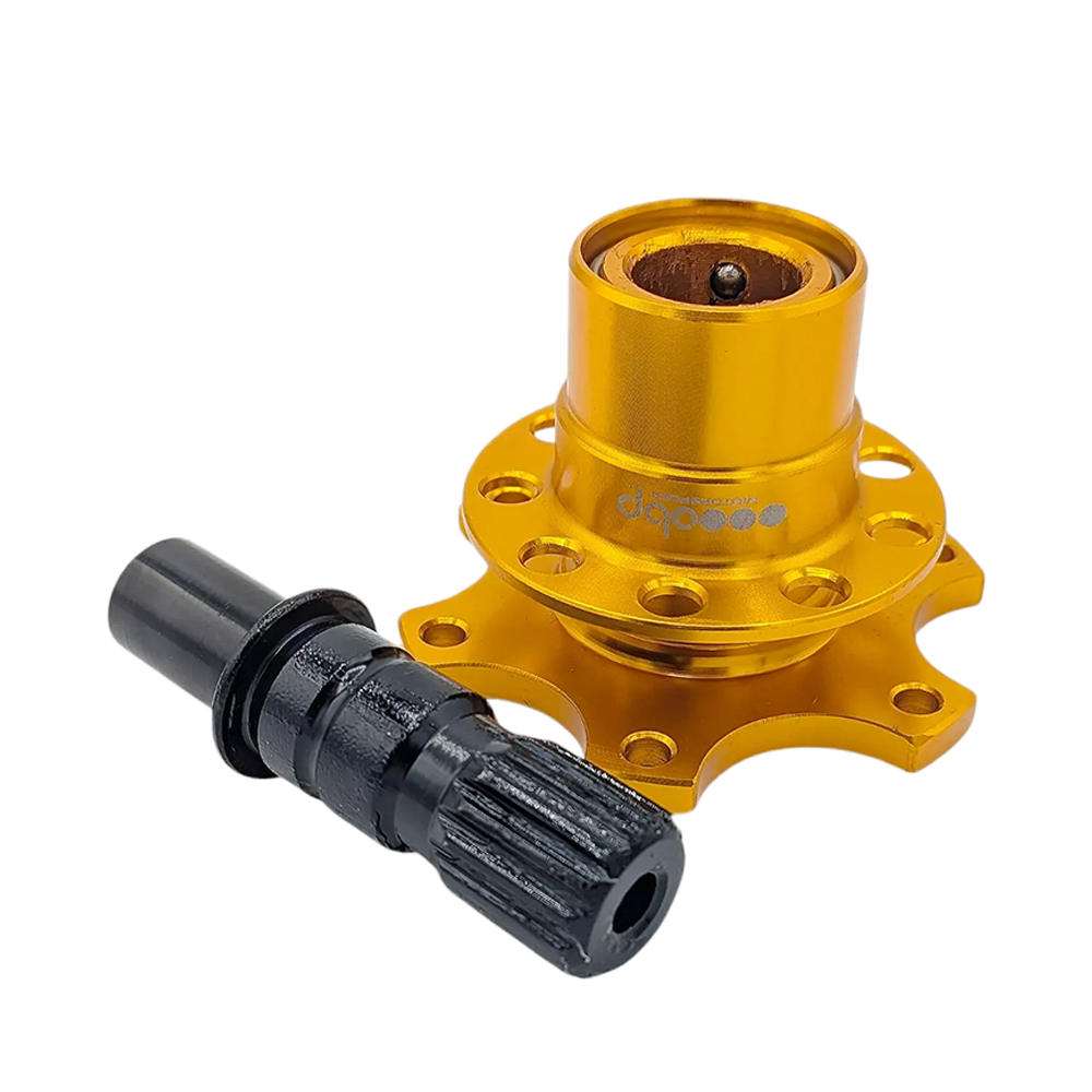 OBP Steering Wheel Quick Release Hub – 6 Hole Weld-on - Black - Gold 02