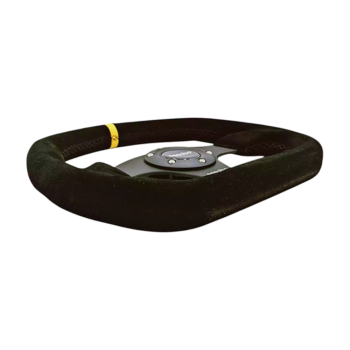 OBP Steering Wheel Suede Trimmed Flat Bottom - Black Suede 03
