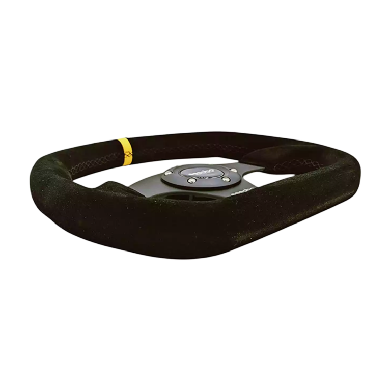 OBP Steering Wheel Suede Trimmed Flat Bottom - Black Suede 03